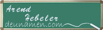 Arend Hebeler Visitenkarte